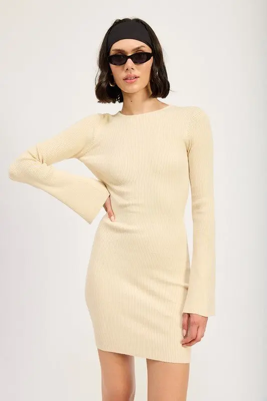 Back Cutout Long Sleeve Mini Dress online
