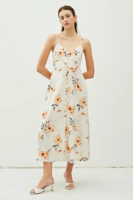 Floral Button Down Cami Midi Dress online